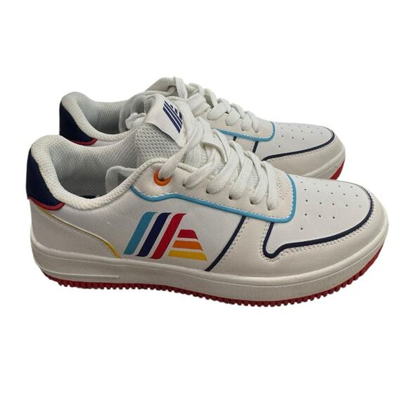 ALDI Fan club  White Sneakers with Multicolor Accents NEW Size 6 - Picture 2 of 8